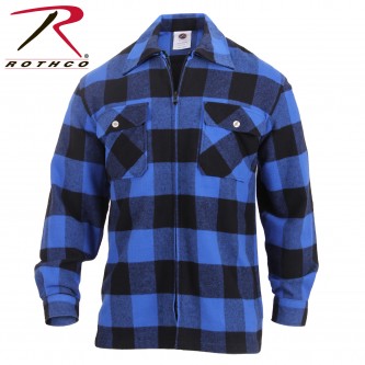 3866-XL Concealed Carry Zippered Flannel Shirt Buffalo Plaid Rothco 3866 3966[XL,Blue] 