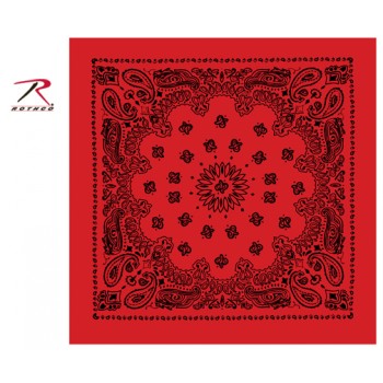 Rothco Red Black Trainmen Cotton Bandana 22 Inch 