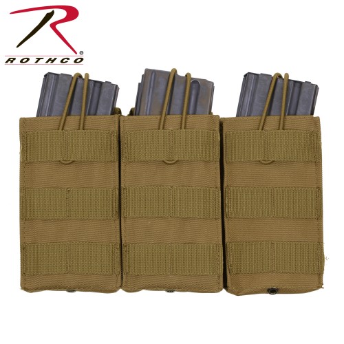 41004-Coy MOLLE Compatible Open Top Tactical Triple Mag Pouch Rothco 41004 41005[Coyote Brown] 