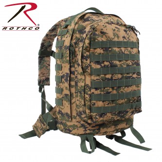 41129 Rothco MOLLE II 3-Day Assault Pack Military Camo Backpack[Woodland Digital Camo]