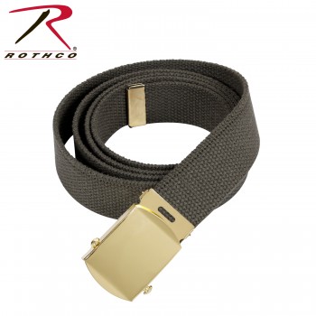 4177-blk-chrome Rothco Military Camouflage Solid Cotton Web Belt With Buckle[44