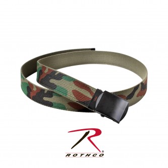 4278 Web Belt With Buckle Military Camouflage Solid Cotton Rothco [64