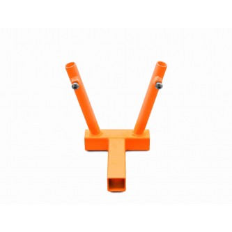Hitch Mounted Dual Flag Holder Kit, Fluorescent Orange. Made in the USA.