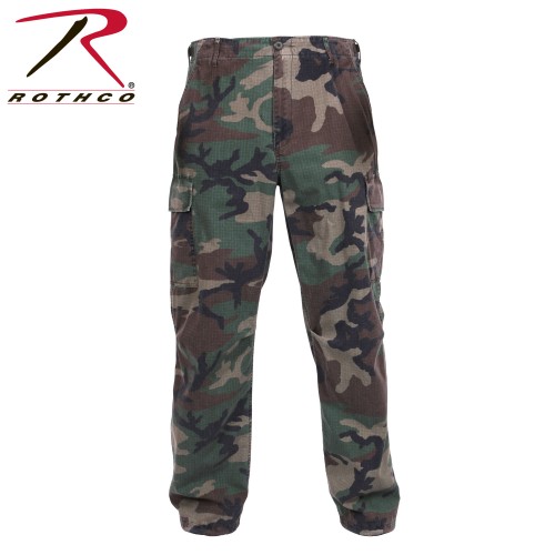 4271-L Rothco Vintage Vietnam Era Rip-Stop Camouflage 6 Pocket Fatigue Cargo Pants[Woodland Camo,Lar