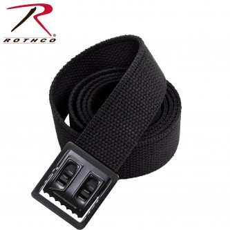Rothco 4292-Black/54 New Military Style Color Web Belt With Black Open Face Buckle[Black 54