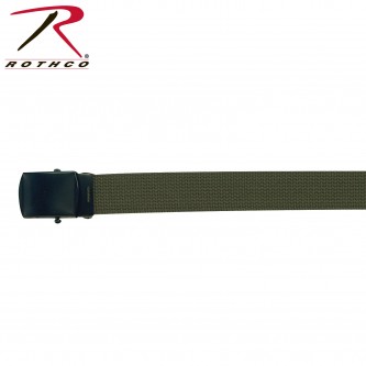 4296-Blk-54 Rothco Military Camouflage Solid Cotton Web Belt With Buckle[54