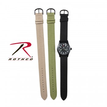 4321 Rothco Smith & Wesson Military Watch Set w/Black face w/3 canvas straps 