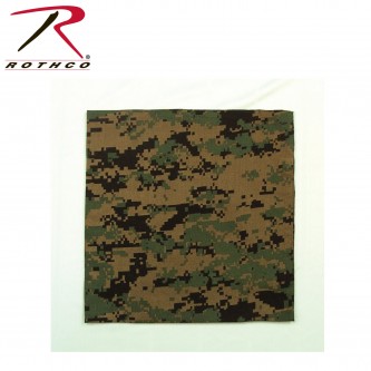 4342 Rothco Large Military Cotton Camouflage Or Solid Biker Bandana (27
