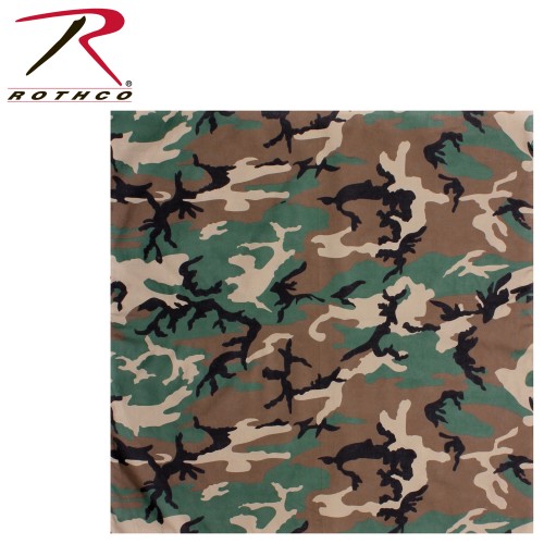 4347-TigerStripe Rothco Large Military Cotton Camouflage Or Solid Biker Bandana (27