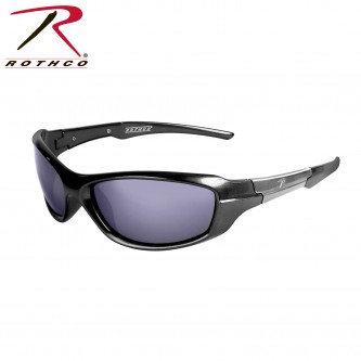 4357 Rothco 9MM Polycarbonate Glasses Police Tactical Sport Sunglasses [Black Frame/Smoke Lens]