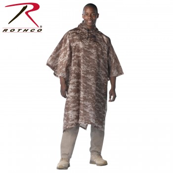 4359 Rip Stop Poncho GI Military Type Rothco[Desert Digital] 