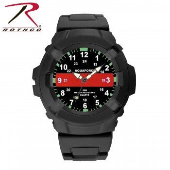 4391 Aquaforce Thin Red Line Watch Water Resistant Firefighter Rothco 4391 