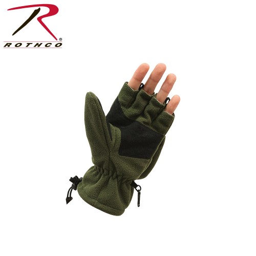 4396 Rothco Olive Drab Size X-Large Fleece Fingerless Sniper Glove Mittens