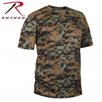 44021-2X Men's Performance Moisture-Wicking Military Camo Active Wear T-Shirt Rothco[2X-Large,Woodla