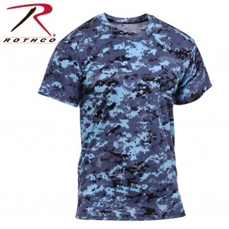 44032-3X Men's Performance Moisture-Wicking Military Camo Active Wear T-Shirt Rothco[Sky Blue Digita