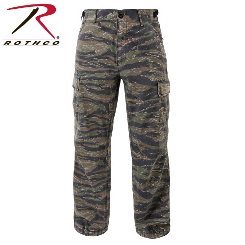 4487-M Rothco Vintage Vietnam Era Rip-Stop Camouflage 6 Pocket Fatigue Cargo Pants[Tiger Stripe Camo