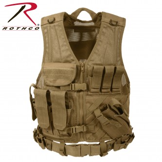  Rothco Military Cross Draw Tactical MOLLE Vest[Coyote Brown] 4491 