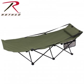4560 Olive Drab Camping Deluxe Folding Cot With Carrying Case Rothco 4560 