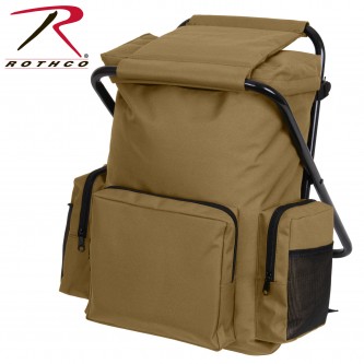 45680 Backpack and Stool Combo Pack Hiking Camping Backpack Rothco[Coyote Brown] 