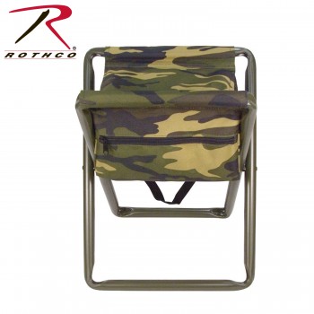 4576 Deluxe Camping Stool With Pouch Camo Hunting Stool Rothco[Woodland Camo] 