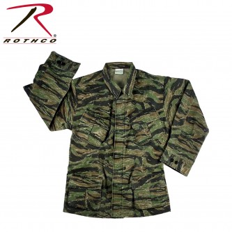 4623-3X Rothco Vintage Vietnam Rip-Stop Fatigue Shirt 4687 4621[3XL,Tiger Stripe Camo]