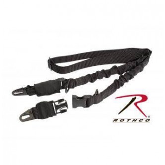 NEW Rothco 4656 Black Military Style Two 2 Point Bungee Rifle Sling 