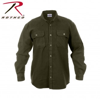 4670-3X Rothco Extra Heavyweight Solid Color Long Sleeve Flannel Shirt[Olive Drab,3X-Large] 