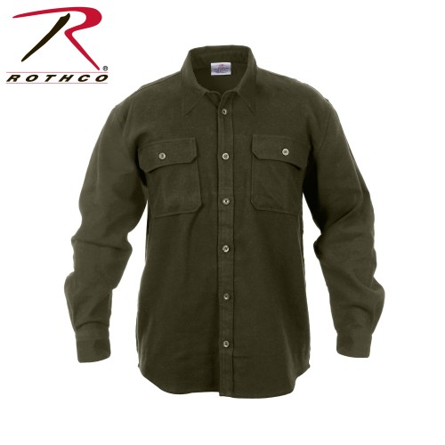 4670-2X Rothco Extra Heavyweight Solid Color Long Sleeve Flannel Shirt[Olive Drab,2X-Large] 