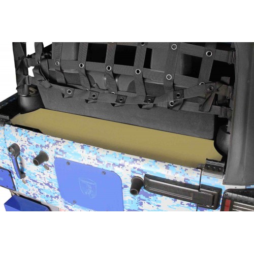 Rear Storage Box to fit Jeep 2 door JK 2007-2018. Military Beige Powder Coated. Made in the USA.