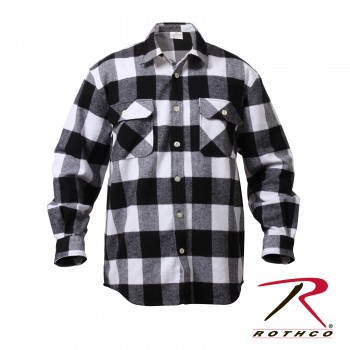 Rothco Extra Heavyweight Brawny Buffalo Plaid Long Sleeve Flannel Shirt[White,3X-Large] 4740-WHITE-