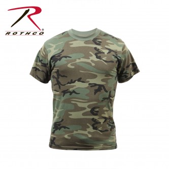 4777-S Rothco Woodland Or ACU Camouflage Vintage Design Short Sleeve T-Shirt[S,Woodland Camo] 