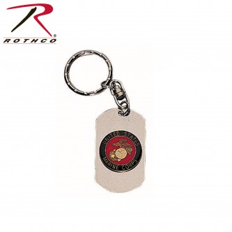 Rothco 4783 Brand New Silver Marines Emblem USMC Dog Tag Style Key Chain 