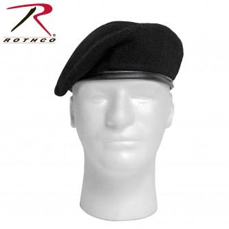 4907-7.75 Rothco G.I. Style Military Black Wool Beret[7 3/4] 