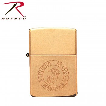 Solid Brass Marine Corps Zippo Lighter