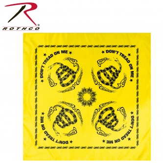 4932 Rothco Don't Tread On Me Bandana - Black & Yellow[Yellow & Black] 