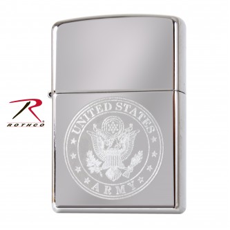 Rothco 4941 Silver Chrome US Army WWII Commemorative Zippo Lighter EMPTY 