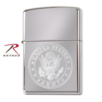 Rothco 4941 Silver Chrome US Army WWII Commemorative Zippo Lighter EMPTY 