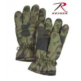 4943 Rothco Kids Size Small Woodland Camo Thermoblock Insulated Cold Weather Gloves