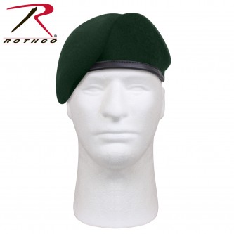 4959-6.75 Military US Army Pre-Shaved Inspection Ready No Flash Wool Beret 4949 Rothco[Green,6 3/4] 