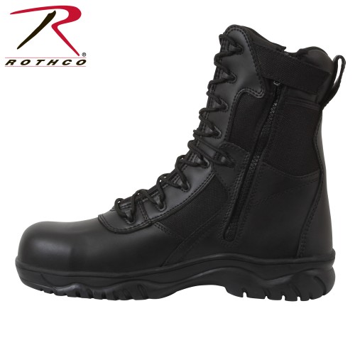 Rothco 5063-8.5 Black Side Zipper Composite Toe 8 Inch Tactical Boots[8.5] 