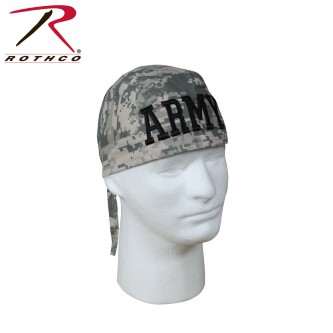 5118 Rothco Cotton Biker Headwrap Military Patterns Do-Rag Bandanna[Army ACU Digital Camo]