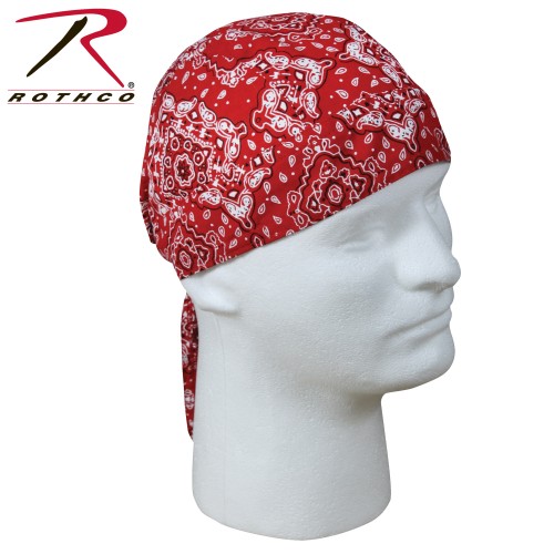 Rothco Cotton Biker Headwrap Military Patterns Do-Rag Bandanna[Red Paisley] 5136 