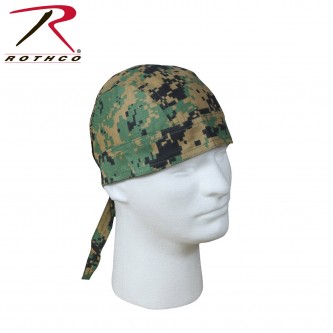 5196 Rothco Cotton Military Biker Headwrap Camo Do-Rag Bandanna[Woodland Digital Camo]