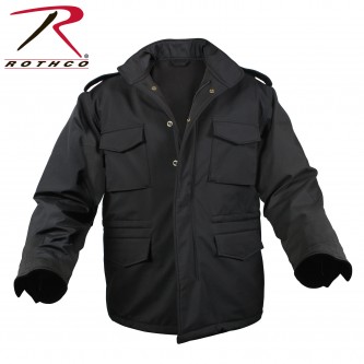 Rothco 5247 Black Military Soft Shell Tactical M-65 Field Jacket Size X-Small