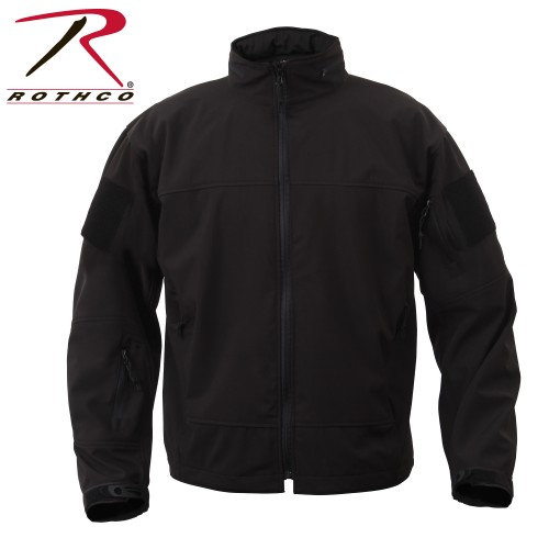 5262 Rothco Black Lightweight Covert Ops Soft Shell Waterproof Jacket Size Small