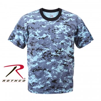 5265-S Kids Short Sleeve T-Shirt Military Camouflage t shirt camo Rothco [S,Sky Blue Digital] 
