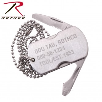5269 Multi-Tool Dog Tag Survival Tool w/ Screwdriver Knife Bottle Opener Rothco 5269 
