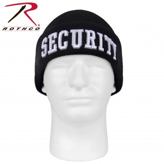 5342 Rothco Black Embroidered SECURITY Deluxe Acrylic Beanie Watch Cap