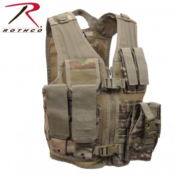 5384 Rothco KIDS Cross Draw Military Tactical Camo Vest[Mulitcam] 