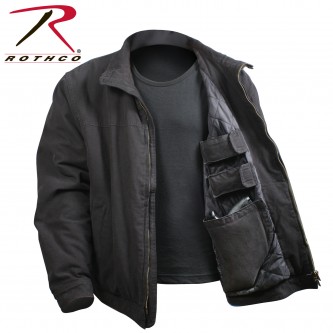 5385BLK-L Concealed Carry Tactical Military Jacket Rothco 3 Season [Black,Large]